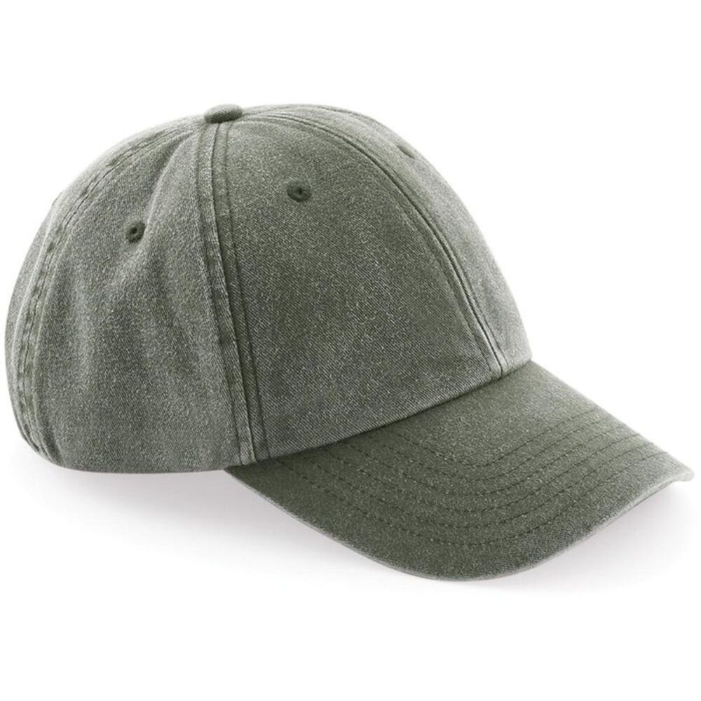 Beechfield® Unisex Low Profile Vintage Denim-Look Cap / Vintage Olive